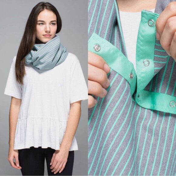 Lululemon | Vinyasa Scarf *Rulu "Parallel Stripe Menthol Heathered Slate" - Picture 2 of 10